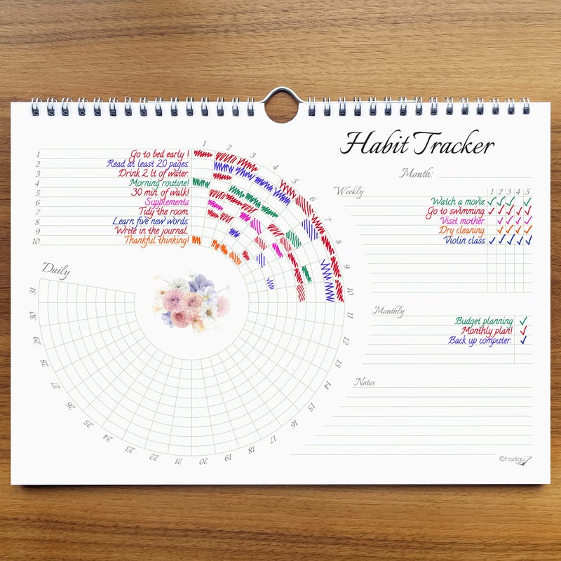 HADIGU Habit Tracker  Habit Tracker Journal  Habit Tracker Calendar  Spiral Bound and Hanger. - Image 2